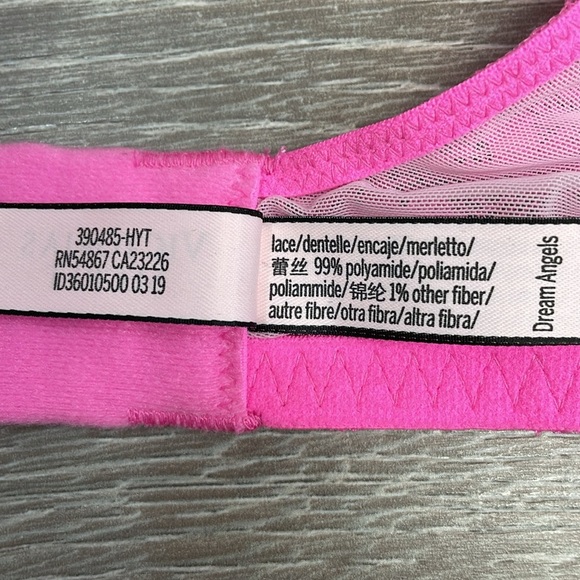 Victoria’s Secret Dream Angels Push Up Without Padding Pink Underwire Bra 34D - Picture 7 of 16